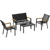 Lauko baldų komplektas Aosom Sodo baldų komplektas 110x63,5x84 cm Juodas metalas