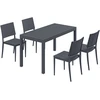 Lauko baldų komplektas Aosom Sodo baldų komplektas 5 dalių sėdimų vietų grupė 141,5x70,5x74,5 cm tamsiai pilkas metalas