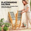 Lauko baldų komplektas Aosom Sodo kėdė 47,5x56x88 cm Pilka Sulankstoma Medinė ir Rotango