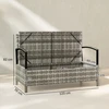 Lauko baldų komplektas Aosom Sodo suoliukas su daiktadėže 123x70x82 cm Tamsiai pilkas rotangas