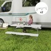 Lauko baldų komplektas "Outsunny" alaus palapinės suoliukas sulankstomas suoliukas sulankstomas vakarėlių suoliukas su rankena, metalinės kojos, atsparus atmosferos poveikiui, skirtas 2 žmonėms, skirtas patalpoms, lauke, pakraunamas iki 240 kg, baltos spalvos