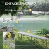 Lauko baldų komplektas "Outsunny" alaus palapinės suoliukas sulankstomas suoliukas sulankstomas vakarėlių suoliukas su rankena, metalinės kojos, atsparus atmosferos poveikiui, skirtas 2 žmonėms, skirtas patalpoms, lauke, pakraunamas iki 240 kg, baltos spalvos