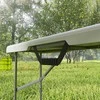 Lauko baldų komplektas "Outsunny" alaus palapinės suoliukas sulankstomas suoliukas sulankstomas vakarėlių suoliukas su rankena, metalinės kojos, atsparus atmosferos poveikiui, skirtas 2 žmonėms, skirtas patalpoms, lauke, pakraunamas iki 240 kg, baltos spalvos