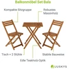 Lauko baldų komplektas Juskys Balkono baldų komplektas Bala, 3 dalių, stalas 60x56x72 cm, 2 kėdės, natūralios spalvos
