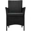 Lauko baldų komplektas Juskys Balkono baldų komplektas Homestar Bayamo 3 vnt. Stalas Ø60x73 cm Juoda/Tamsiai pilka