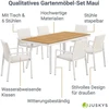 Lauko baldų komplektas Juskys Sodo baldų komplektas Maui 7 dalių Stalas 180x90x76 cm Smėlio/rudos spalvos
