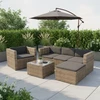 Lauko baldų komplektas Juskys Sodo poilsio komplektas Punta Cana M sofa 178x69x65 cm juoda/pilka
