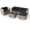 Lauko baldų komplektas Juskys Sodo poilsio komplektas Punta Cana M sofa 178x69x65 cm juoda/pilka