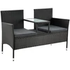 Lauko baldų komplektas Juskys Sodo suoliukas Monaco dviem 133x63x84 cm juodas/tamsiai pilkas