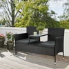 Lauko baldų komplektas Juskys Sodo suoliukas Monaco dviem 133x63x84 cm juodas/tamsiai pilkas