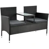 Lauko baldų komplektas Juskys Sodo suoliukas Monaco dviem 133x63x84 cm juodas/tamsiai pilkas