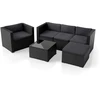 Lauko baldų komplektas Juskys Svetainės komplektas Punta Cana M sofa 178x69x65 cm juoda/tamsiai pilka