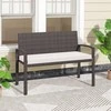 Promotions Lauko dvivietė sofa, 56x110x84 cm, ruda, smėlio spalvos
