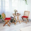 Lauko baldų komplektas Promotions 3 dalių sulankstomas raudonos akacijos medienos kiemo bistro komplektas