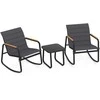 Lauko baldų komplektas Promotions Balkono baldų komplektas, 2 supamosios kėdės su stalu, 73x61x79 cm, pilka, lauko baldai