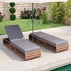 Lauko baldų komplektas Promotions Gultas su komplektu 185x65x26-86 cm Pilkas Rotangas Reguliuojamas