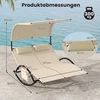 Lauko baldų komplektas Promotions Gultas su dviem stogeliais 182x137x165 cm, smėlio spalvos