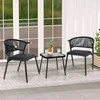 Lauko baldų komplektas Promotions Lauko pintų baldų komplektas, 58x57x76 cm kėdė, 46x46x42 cm stalas, juoda