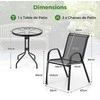 Lauko baldų komplektas Promotions Lauko bistro komplektas, 2 sulankstomi kėdės ir apvalus šoninis staliukas, 60x60x70 cm, juodas
