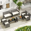 Lauko baldų komplektas Promotions Lauko poilsio baldų komplektas 106.7x64x44.5 cm Šviesiai balta Rotangas