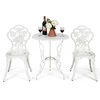 Lauko baldų komplektas Promotions Lauko bistro komplektas, liejamas aliuminis, stalas 60x66 cm, kėdės 41x51x81,5 cm, baltos spalvos