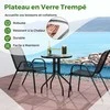 Lauko baldų komplektas Promotions Lauko bistro komplektas, 2 sulankstomi kėdės ir apvalus šoninis staliukas, 60x60x70 cm, juodas