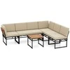 Lauko baldų komplektas Promotions Lauko kampinių sofų komplektas, 110.5x64.8x66 cm, smėlio spalvos, metalas