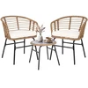 Lauko baldų komplektas Promotions Lauko terasos baldų komplektas 3 vnt. Stalas Ø45,7x40,6 cm Kėdės 59,7x57,2x73,7 cm Natūrali/balta