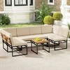 Lauko baldų komplektas Promotions Lauko kampinių sofų komplektas, 110.5x64.8x66 cm, smėlio spalvos, metalas