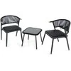 Lauko baldų komplektas Promotions Lauko pintų baldų komplektas, 58x57x76 cm kėdė, 46x46x42 cm stalas, juoda