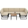 Lauko baldų komplektas Promotions Lauko kampinių sofų komplektas, 110.5x64.8x66 cm, smėlio spalvos, metalas