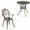Lauko baldų komplektas Promotions Lauko bistro komplektas, stalas 68,6x68,6x67,3 cm, kėdės 49,5x45,7x86,4 cm, antikinis bronzos spalvos