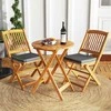 Lauko baldų komplektas Promotions Lauko bistro komplektas, 3 dalių akacijos medienos sulankstomas stalas ir kėdės, pilka