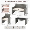 Lauko baldų komplektas Promotions Lauko poilsio baldų komplektas 106.7x64x44.5 cm Šviesiai balta Rotangas