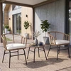 Lauko baldų komplektas Promotions Lauko terasos baldų komplektas 3 vnt. Stalas Ø45,7x40,6 cm Kėdės 59,7x57,2x73,7 cm Natūrali/balta