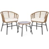 Lauko baldų komplektas Promotions Lauko terasos baldų komplektas 3 vnt. Stalas Ø45,7x40,6 cm Kėdės 59,7x57,2x73,7 cm Natūrali/balta