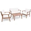 Lauko baldų komplektas Promotions Lauko poilsio komplektas, 123x69x81 cm dvivietė sofa, 67x69x81 cm kėdės, 90x50x43 cm kavos staliukas, Balta