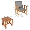Lauko baldų komplektas Promotions Lauko terasos sofos baldų komplektas, masyvi mediena, 61x69x86 cm kėdė, 45,7x45,7x48,3 cm staliukas, pilka