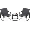 Lauko baldų komplektas Promotions Lauko bistro komplektas, 3 dalių sūpynių komplektas, 73x61x79 cm, pilka, metalas ir audinys