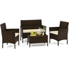 Lauko baldų komplektas Promotions Lauko poilsio baldų komplektas 100.3x57.2x81.3 cm, smėlio spalvos, rotangas