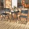 Lauko baldų komplektas Promotions Lauko bistro komplektas, 3 dalių sulankstomas, 59,7x69,9 cm stalas, juodas, metalas