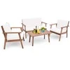 Lauko baldų komplektas Promotions Lauko poilsio komplektas, 123x69x81 cm dvivietė sofa, 67x69x81 cm kėdės, 90x50x43 cm kavos staliukas, Balta