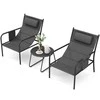 Lauko baldų komplektas Promotions Lauko bistro komplektas, 3 dalių, 82x61x84 cm kėdė, 50x37 cm stalas, pilka