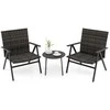 Lauko baldų komplektas Promotions Terasos bistro komplektas, 3 dalių, 65x62x80 cm fotelis, 45x45x37 cm stalas, pilka