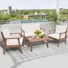 Lauko baldų komplektas Promotions Lauko poilsio komplektas, 123x69x81 cm dvivietė sofa, 67x69x81 cm kėdės, 90x50x43 cm kavos staliukas, Balta