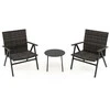 Lauko baldų komplektas Promotions Terasos bistro komplektas, 3 dalių, 65x62x80 cm fotelis, 45x45x37 cm stalas, pilka
