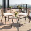 Lauko baldų komplektas Promotions Lauko terasos baldų komplektas 3 vnt. Stalas Ø45,7x40,6 cm Kėdės 59,7x57,2x73,7 cm Natūrali/balta