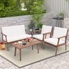 Lauko baldų komplektas Promotions Lauko poilsio komplektas, 123x69x81 cm dvivietė sofa, 67x69x81 cm kėdės, 90x50x43 cm kavos staliukas, Balta