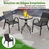 Lauko baldų komplektas Promotions Lauko bistro komplektas, 2 sulankstomi kėdės ir apvalus šoninis staliukas, 60x60x70 cm, juodas