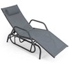 Promotions Lauko gultas su atsilošiančia kėde, 152,4x99,1x66 cm, pilkas